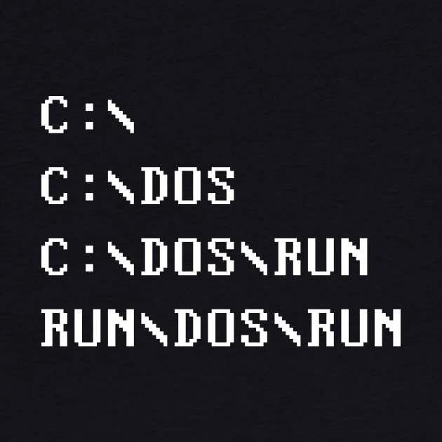 C DOS RUN White Ink by RetroLogosDesigns